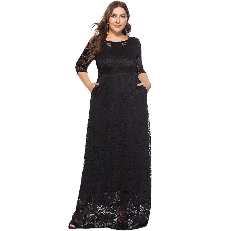 Женские длинные платья макси размера плюс для коктейльной вечеринки, свадьбы, вечера, формальные кружевные длинные платья