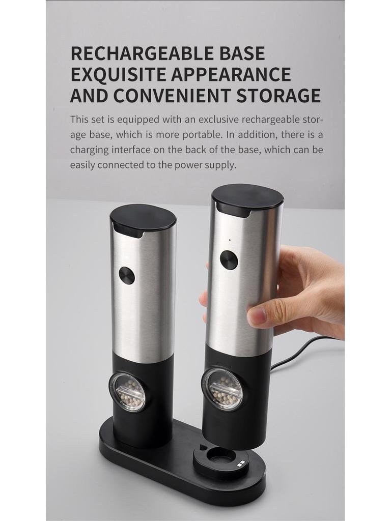 Gravity-Sensing Electric Pepper & Salt Grinder for Household Use