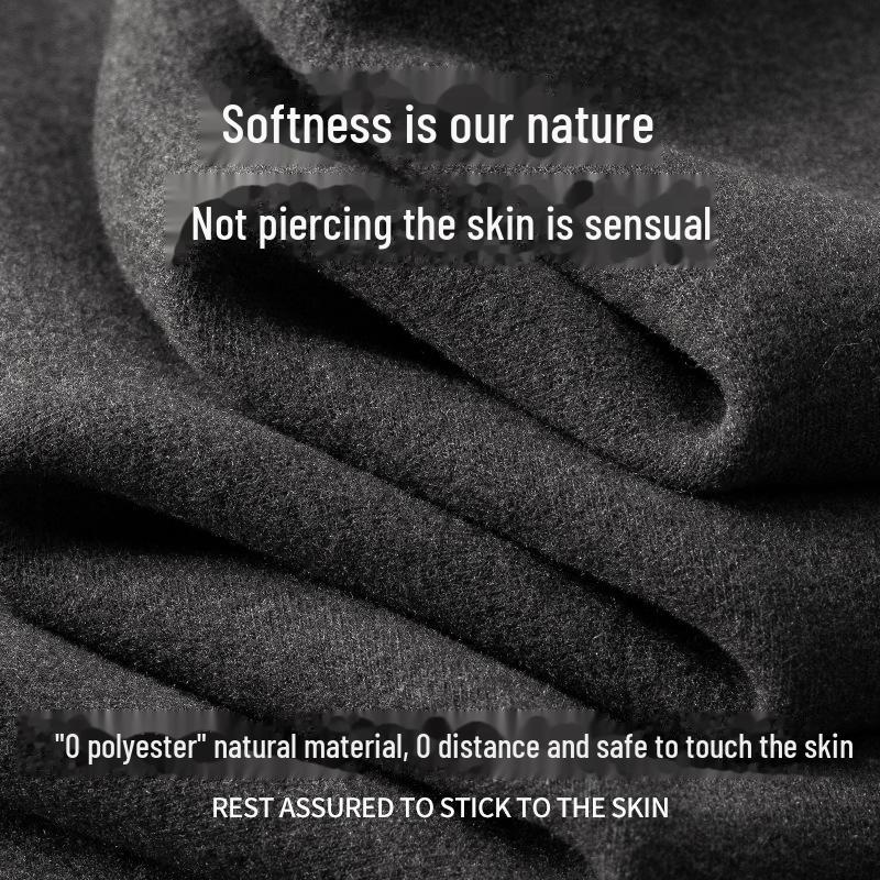 Мужская терморубашка из шелка и шерсти с полувысоким воротником и флисовой подкладкой