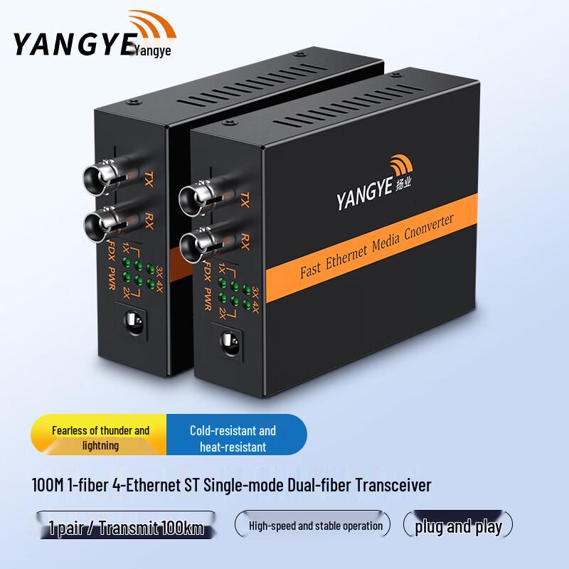 YANGYE 100Mbps Single-Mode Dual Fiber Media Converter