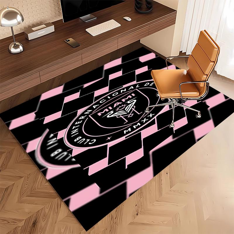 1pc Inter Miami CF Print Area Rug - Soft, Washable Non-Slip Indoor Mat, Living Room, Home Office Decorative Rug,Office Decorative