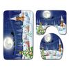 Christmas Shower Curtain Floor Mat Combination Four-Piece Set Kitchen Door Mat Bedroom Living Room Carpet