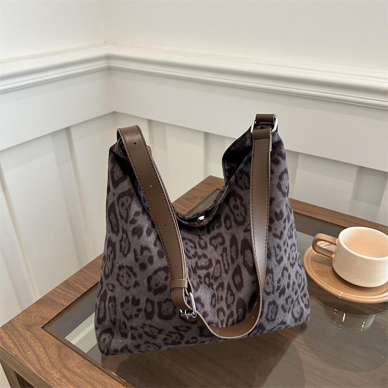 Популярная сумка с леопардовым принтом, женская повседневная сумка через плечо большой вместимости, сумка-мессенджер