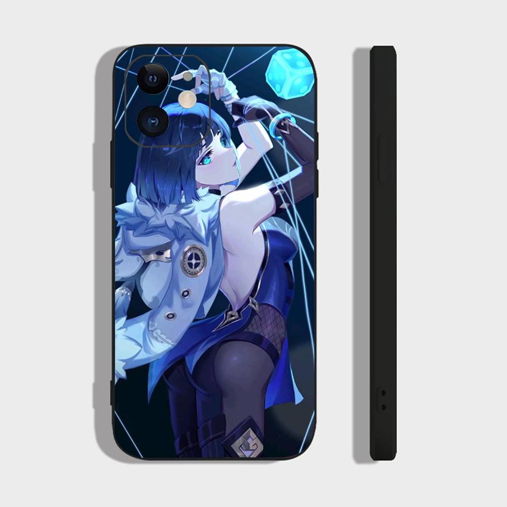 Чехол для телефона Yelan Anime Game Genshin Impact для iPhone 17 Air 16 15 14 13 Pro Max 11 12 Черный силиконовый чехол