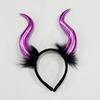 Halloween Devil Horns Plush Headband Cosplay Gothic Hair Hoop Dress Up Accessories Party Outfits Headband