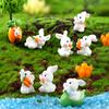 2025 Горячая пасхальная милая фигурка кролика Diy Landscape Home Kawaii Room Decor Miniature Fairy Garden Decoration Accessories Modern