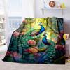 Peacock Night Sky Blanket Soft Comfortable All Seasons Suitable Sofa Office Nap Travel Festive Gift