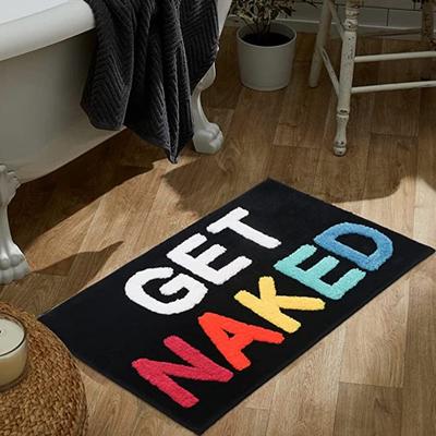 Inyahome Коврик для ванной Get Naked Милые коврики для ванной Нескользящие коврики из микрофибры для пола в ванной Смешной декор для ванной Черный коврик для ванной для ванны