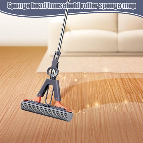 Floor Roller Mop, Cleaning PVA Sponge Floor Squeeze Mop | Floor Roller Mop for Marble Floors, Removes Dirt, Dust, and Hair, with Sponge Head Refills,