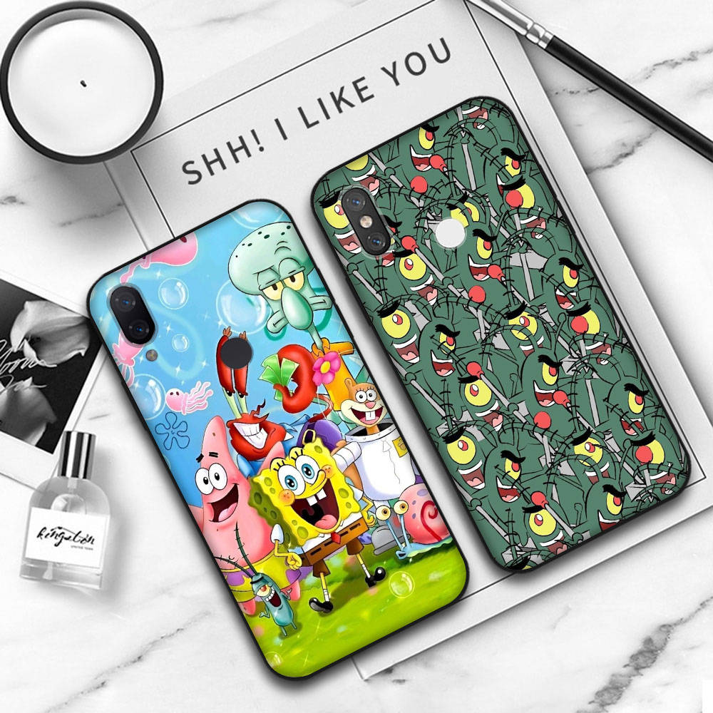 Черный мягкий чехол JS45 SpongeBob Friend для OPPO Reno 8 6 5 4 Pro Plus Find X3 A17 A3 A31 A38 A40 A53 A54 A55 A74 A76 A78 A77 A80 A94 A95 A96 Lite