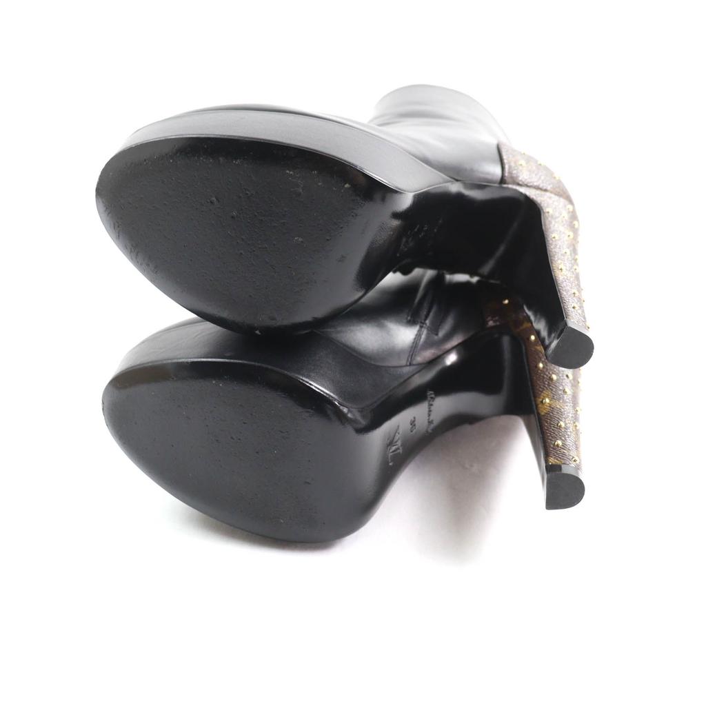 Excellent LOUIS VUITTON Ankle boots black leather Women 36 Used