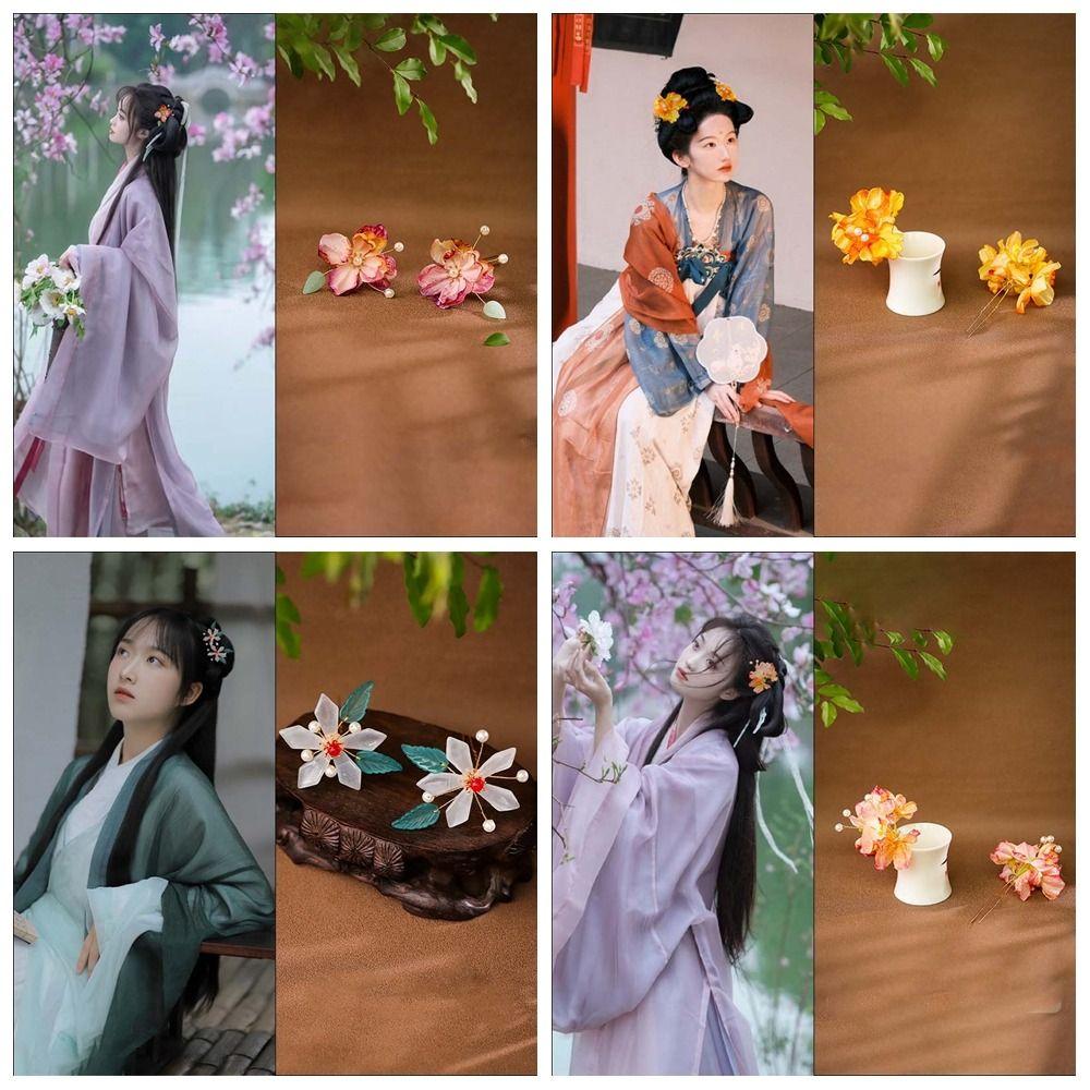 Flower Chinese Style Hair Stick Butterfly Hanfu Hairpin Cute   Cheongsam Accessories