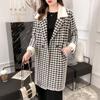 New Arrival High-end Women's Dark Mink Cashmere Overcoat with Thickening Design, Autumn and Winter Korean-style Fashionable Houndstooth Jacket