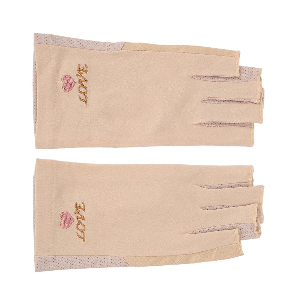 Manicure Gloves UV Protection Stretchy Breathable Fingerless Fiber Cotton Nail Lamp Gloves for Home