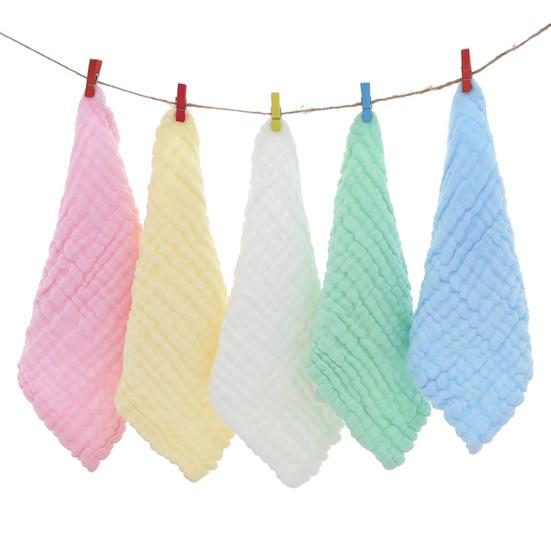 Baby Washcloth Soft Absorbent Baby Bath Towel Square Gauze Facecloth Face Wash Wipe Hand Newborn Infants Kids Girls and Boys Handkerchief