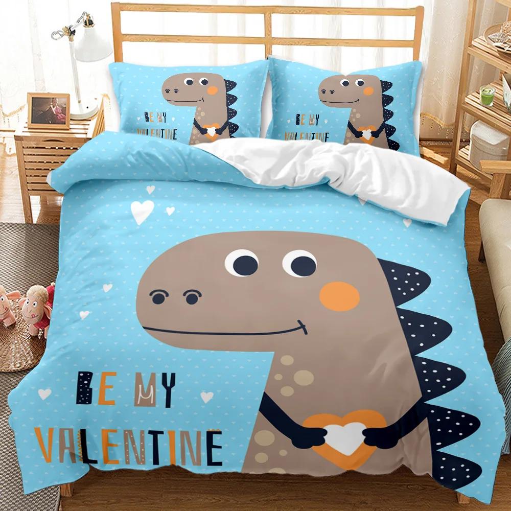 Cartoon Duvet Cover Kawaii Room Soft Reversible Comforter Cover Cute Cartoon Animal Kitten Lovely Romantic Polyester Qulit Cover