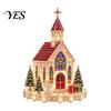 Decorative Table Ornament Christmas Faux Gem Art Kit, Make Light-up Shiny Church Xmas Village House, Relaxation for Adults DIY Rhinestone Pearl Craft