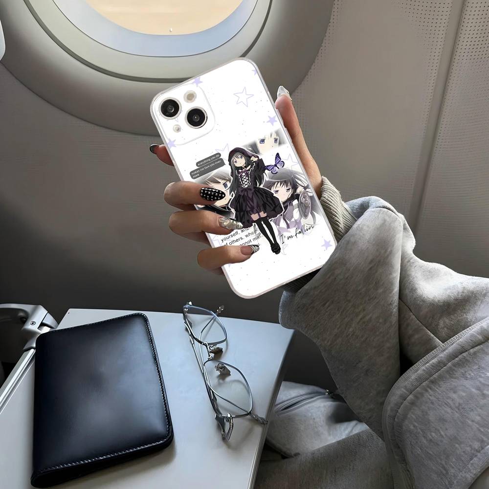 Милый Аниме Puella Magi Madoka Magica Для IPhone 17 16 15 14 13 12 11 Pro Max Plus Mini Чехол Для Прозрачного Чехла