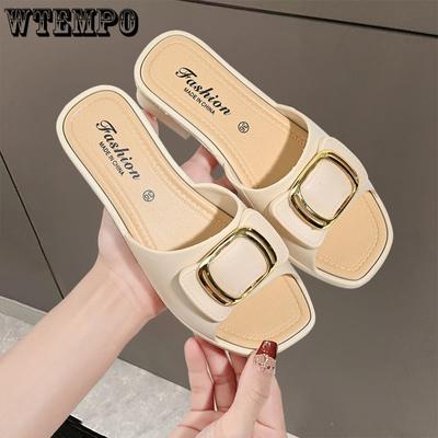 Женские тапочки Универсальные летние сандалии Нескользящие цельные тапочки Износостойкие тапочки на толстой подошве