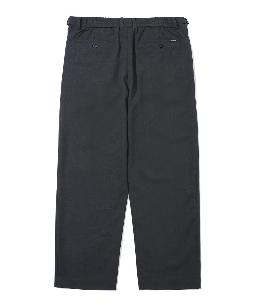 COVERNAT One-Pleat Semi-Wide Slacks Charcoal
