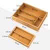 YOSHIKI Bamboo Cutlery Case Cutlery Storage Case Drawer Divider Cutlery Tray 2 Tier Tray Sliding Cupboard Kitchen Small Items Storage Kitchen Tools