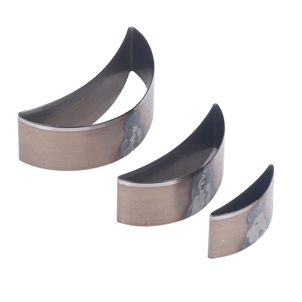 Набор из 3 штук вырубных штампов из легированной стали в форме полумесяца, полые пробойники для ткани, глины, кожи