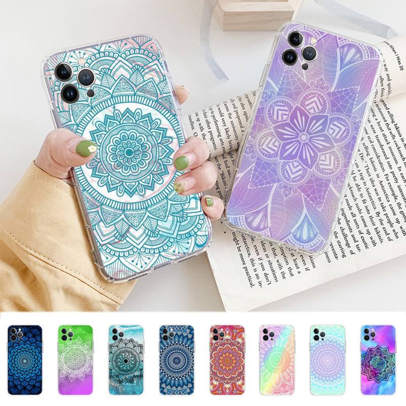 Flower Of Life In Lotus Phone Case For iPhone 14 13 12 11 Pro Max XS X XR SE 2020 6 7 8 Plus Mini Transparent Shell