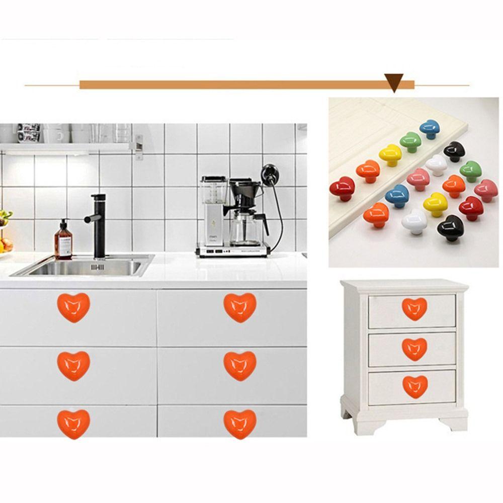 Single Hole Ceramic Cabinet Knob No- punching Drawer Knobs Cartoon Door Pull Handles Kids Using