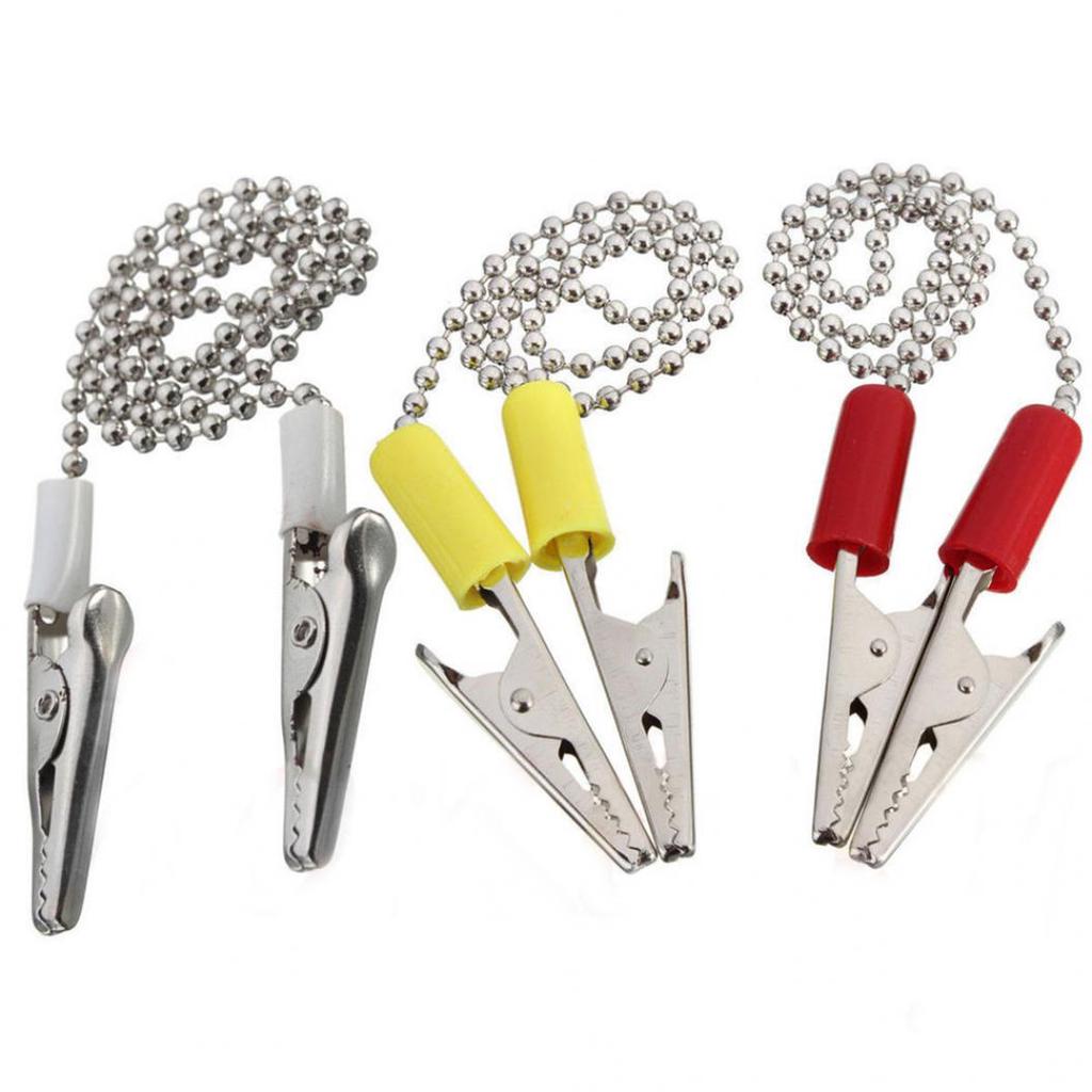Dental Lab Bib Crocodile Clip Flexible Metal Ball Chain Reusable Napkin Holder