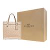 Coach Field Classic Monogram Embossed Vertical Leather Shoulder Crossbody Tote Bag Large Women Handbags Beige C4829-B4IY
