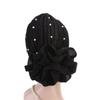 Elegant Hair Loss Head Scarf Muslim Hat Pearls Turban Cap Big Flower Women Cancer Chemo Cap