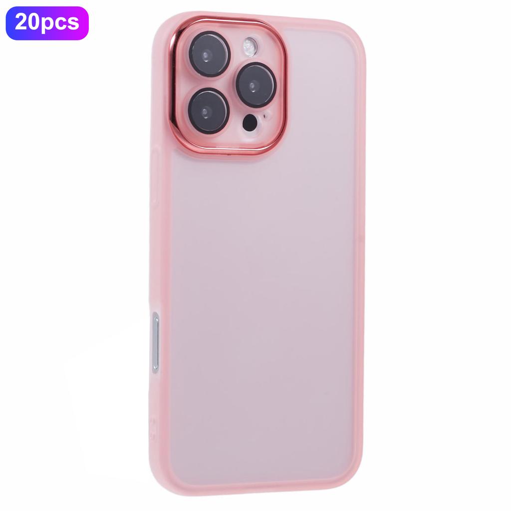 Bulk Purchasing 20Pcs For iPhone 16 Pro Case Electroplated Camera Frame TPU Phone Cover Precise Cutouts