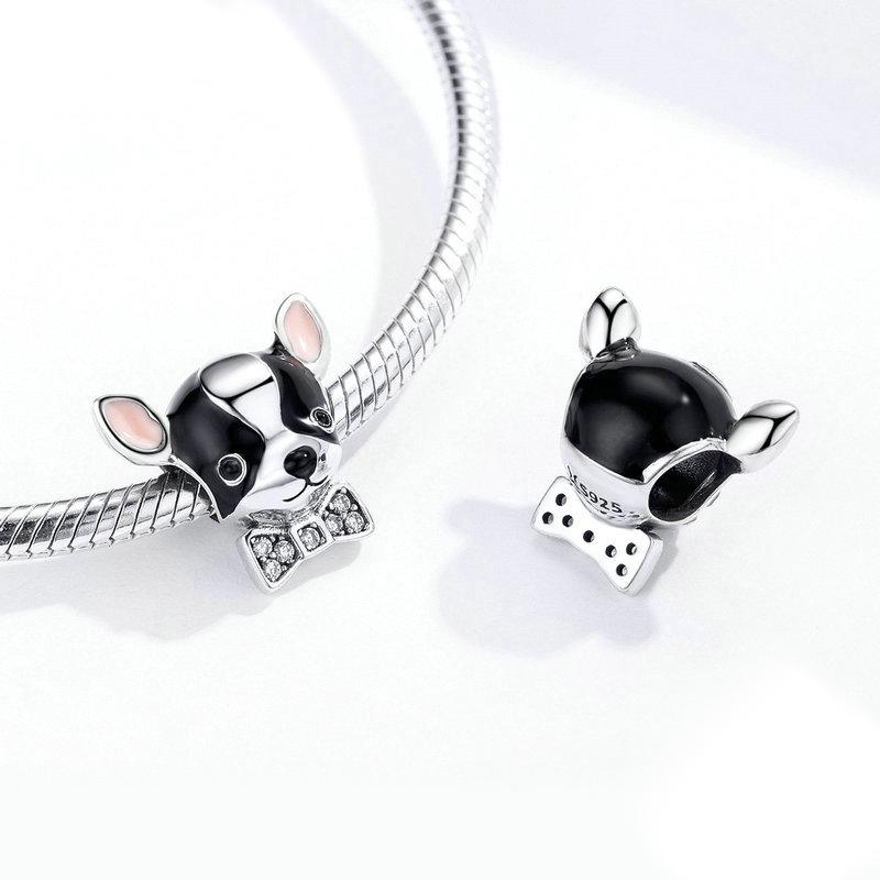 BISAER Mini Cute Beatiful Chihuahua Charm Beads for Women