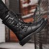 Cycling Boots Four Seasons Men's Outdoor Motorcycle Boots Plus Size High Top Casual Leather Boots Fashion British Anti Slip Boot
