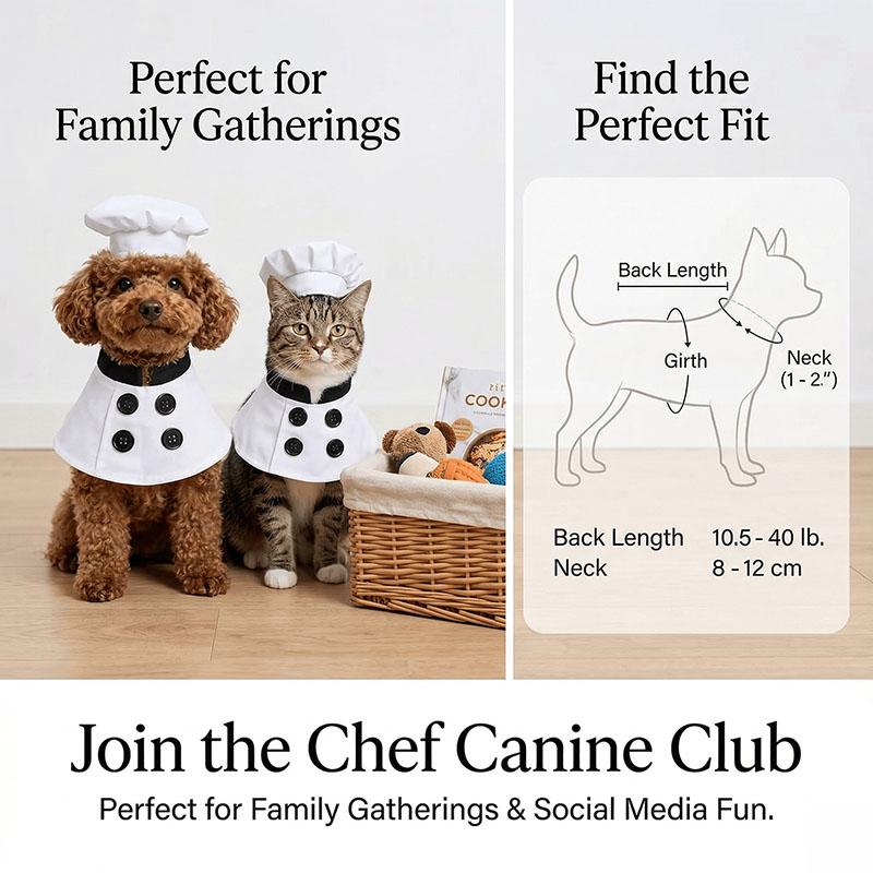 Pet Chef Clothing Cat Dog Universal Cute Chef Hat Shawl Set Party Photo Pet Clothing