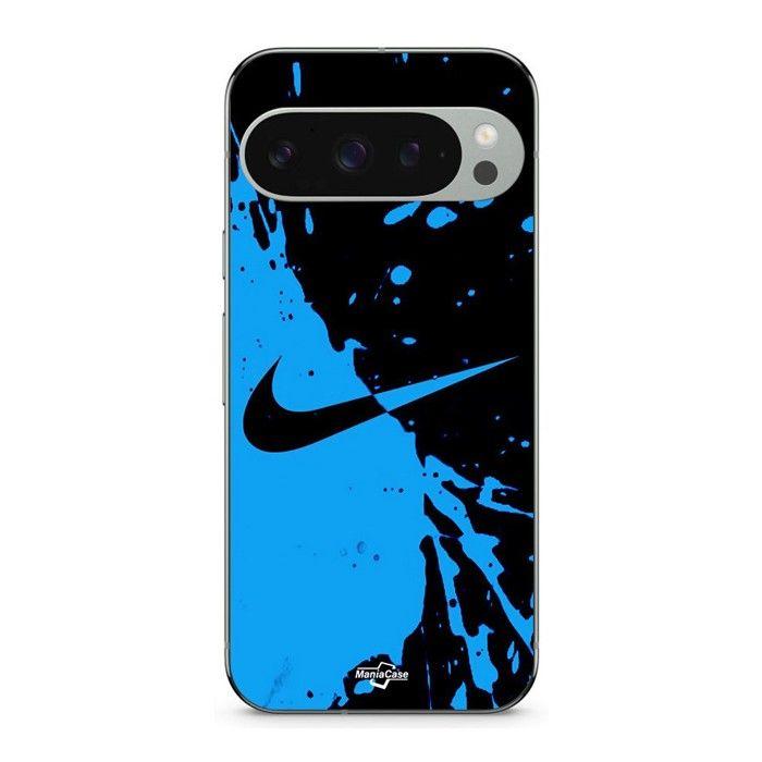 Coque pour Google Pixel 9 Pro XL nike logo Couleur noir et bleu