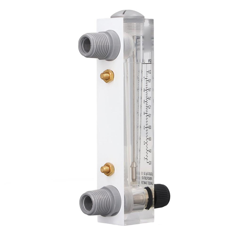 Panel Type Flow Meter 0.2‑2GPM Acrylic Liquid Flowmeter Tester for Measuring Control
