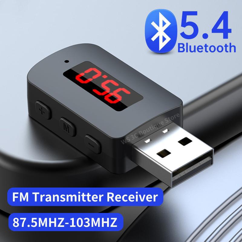 Мини-USB Bluetooth 5,4 FM-передатчик адаптер с микрофоном Громкая связь Автомобильный комплект Авто светодиодный дисплей аудио-музыкальный приемник