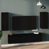 VidaXL Wall Cabinets 2 Pcs Black 30x30x80 Cm Solid Pine Wood
