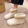 Rain Shoes Women's Short Water Boots Fashion Water Shoes Fleece Warm Low-top Adult Rain Boots Women's Work Waterproof Glue Shoes