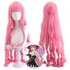Long Pink Curly Synthetic Wig 90cm Anime Costume Party Heat Resistant Fiber Women Cosplay Hair Wigs
