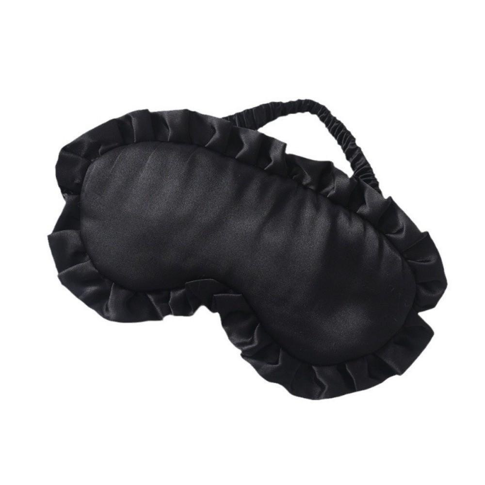 Soft Texture Silk Ruffle Sleep Eye Mask Silk Material Blackout Eye Patches Better Sleep