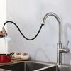 Stainless Steel Pull-out Kitchen Faucet Deck Mounted Mixer Tap 360 Degree Rotation Stream Sprayer Nozzle Kitchen Sink Faucet