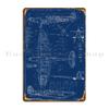 Supermarine Spitfire Blueprint Wwii Raf Fighter Airplane Design Metal Signs Bar Cave Design Club Create Club Bar Tin Sign Poster