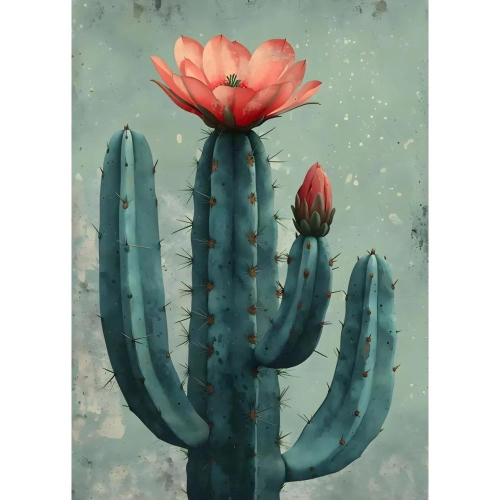 Vintage Mexican Cactus Poster Floral Moon Aesthetic Canvas Painting Prints Colourful Wall Art Picture Room Home Decor