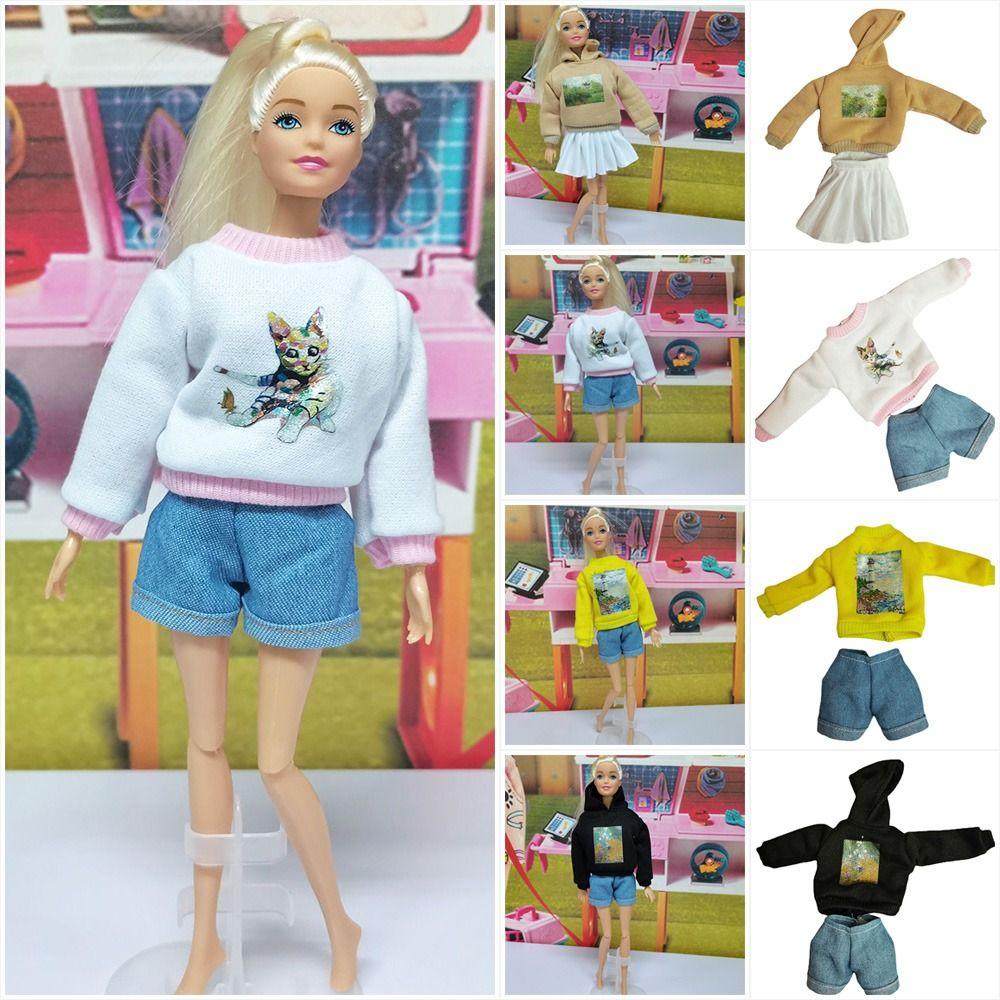 Gift Toys Kids Toy Top 1/6 Dolls Clothes Doll Sweatshirt Outfits Doll Shorts Skirt Handmade Hoodies