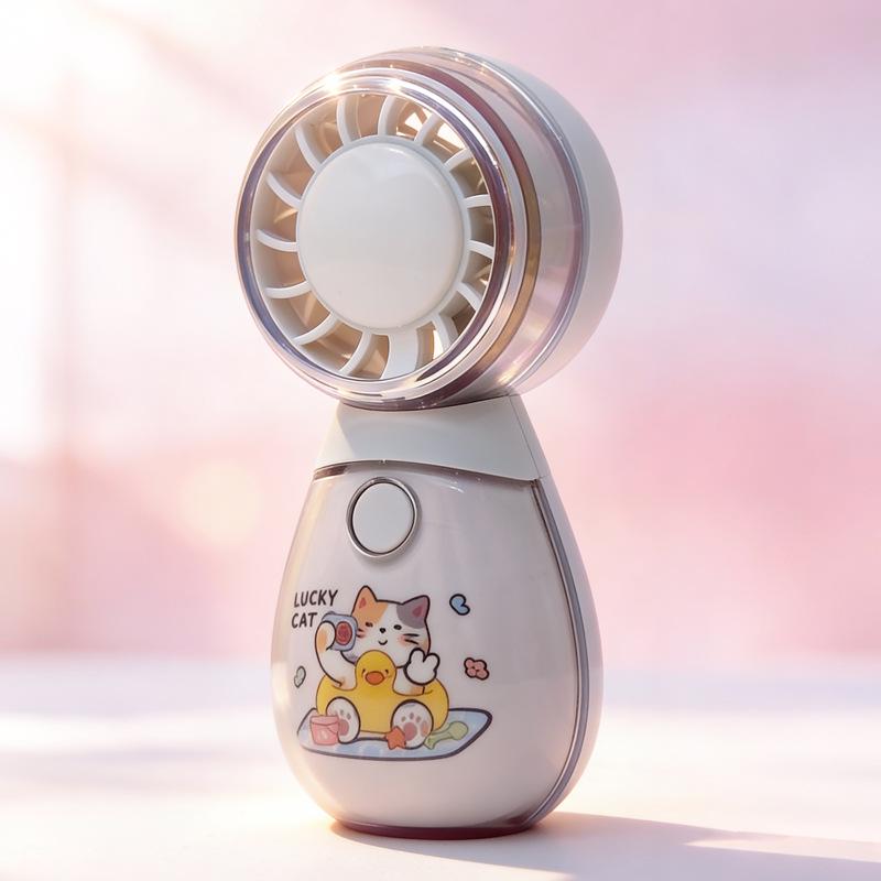 Mini Cartoon Handheld Fan: Lightweight, Portable, USB Rechargeable, 3-Speed for Summer