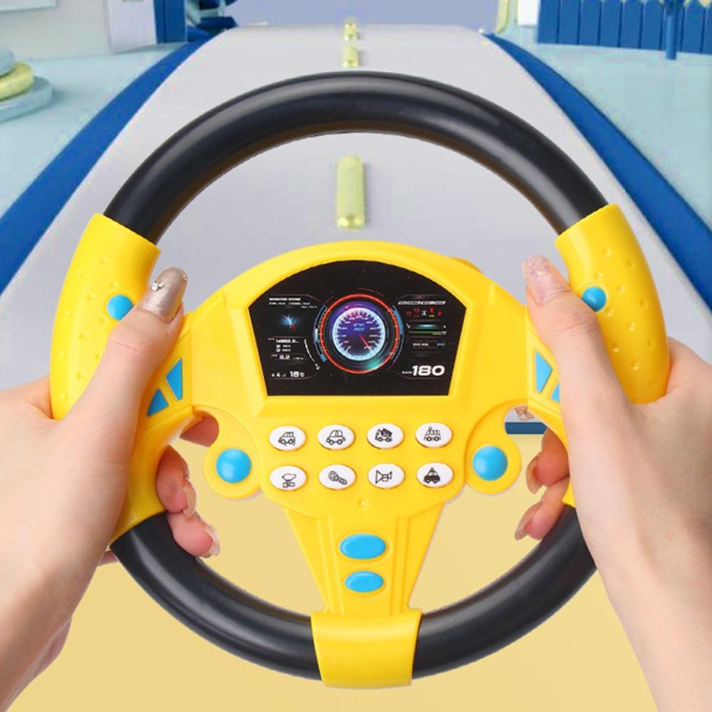 Montessori Copilot Music Steering Wheel Multi Functional Simulate Driving Car Toy Children Gift