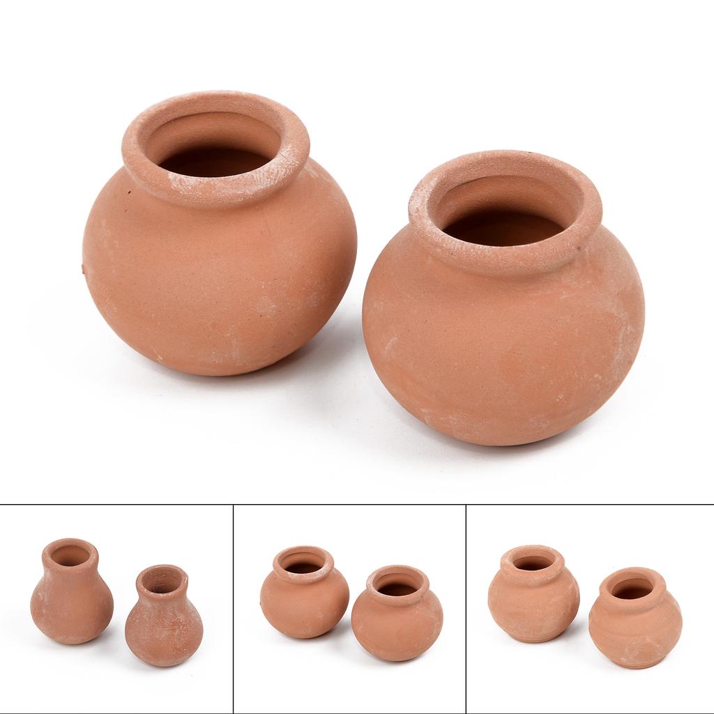 Exquisite Clay Plant Pots for Creative Crafts and Baby Bath Decor Set of 2