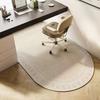 Cream Curved Armchair Cushion Anti Slip Silent Floor Mat Bedroom Dressing Table Office Study Indoor Home Decor Carpet